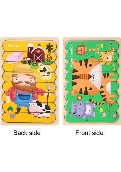 WT256 1pc Tarzı Bebek Ahşap Montessori Bulmaca Çocuk Oyun Ahşap Bulmaca 3D Karikatür Hayvan Bulmaca Bebek Oyuncakları Bulmacalar Çocuklar Için 1 Yaşında (Yurt Dışından)