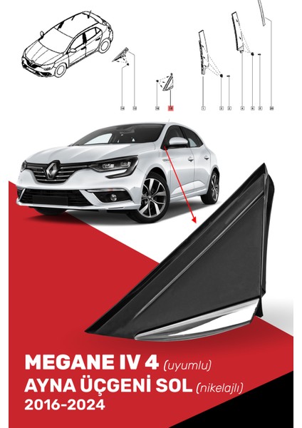Megane Iv 4 Ayna Üçgen Sol Nikelajlı, 638758950R