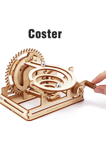 Bardak Altlığı Tarzı Çocuklar Için 4 Tür Mermer Yarışı Koşu 3D Ahşap Bulmaca Mekanik Kit Stem Bilim Fizik Oyuncak Labirent Top Montaj Modeli Yapımı (Yurt Dışından)
