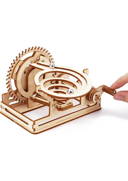 Bardak Altlığı Tarzı Çocuklar Için 4 Tür Mermer Yarışı Koşu 3D Ahşap Bulmaca Mekanik Kit Stem Bilim Fizik Oyuncak Labirent Top Montaj Modeli Yapımı (Yurt Dışından)