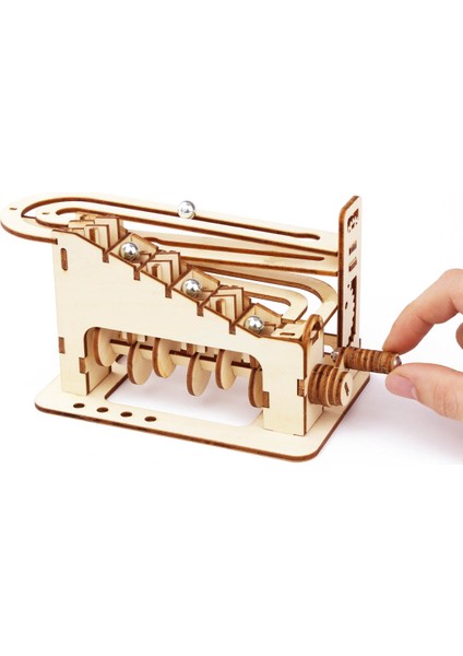 Bardak Altlığı Tarzı Çocuklar Için 4 Tür Mermer Yarışı Koşu 3D Ahşap Bulmaca Mekanik Kit Stem Bilim Fizik Oyuncak Labirent Top Montaj Modeli Yapımı (Yurt Dışından)
