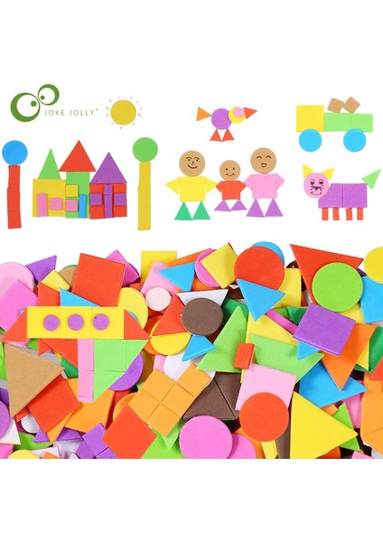 300 Adet 3 Torba Tarzı Çocuklar Için Eğitici Eva Stickerlar Geometri Bulmaca Kendinden Yapışkanlı Köpük Stickerlar El Sanatları Hediye Oyuncak Zxh (Yurt Dışından)