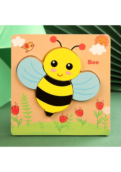 No.5 Tarzı Çocuklar Için 3D Ahşap Bulmacalar Eğitici Karikatür Hayvanlar Erken Öğrenme Zeka Oyunu Oyuncakları (Yurt Dışından)