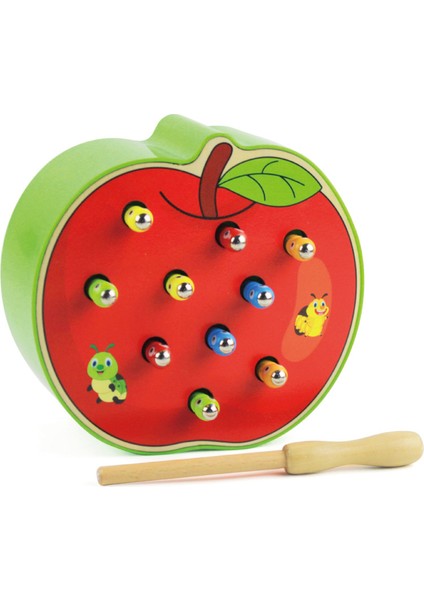 B Tarzı Bebek Oyuncakları Ahşap 3D Bulmaca Erken Çocukluk Eğitici Oyuncaklar Montessori Manyetik Çilek Elma Kurt Oyunu Renk Bilişsel (Yurt Dışından)