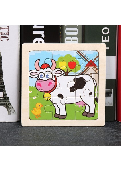 Inek Tarzı Çocuklar Için Ahşap 3D Bulmaca Jigsaw Tangram Oyuncak Bebek Karikatür Hayvan Trafik Bulmacaları Zeka Çocuk Oyuncak Eğitim Öğrenme Oyuncakları (Yurt Dışından)