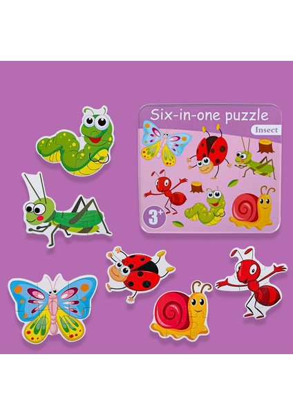 Böcek Yapboz Stili Montessori Bebek Bulmaca Eğitici Oyuncak Eşleştirme Oyunu 3D Puzzle Tahtası Jigsaw Çocuklar Bulmacalar Ahşap Bulmacalar Çocuklar Için Oyuncak Yıl (Yurt Dışından)