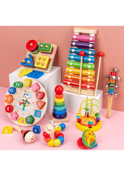 2 Adet Tarzı Montessori Çizgi Film Hayvan Eğitici Ahşap Tetris Klasik Oyuncak Boncuklu Geometri Sayısal Saat Bulmacaları Aletleri Eşleştirme Çocuklar Için (Yurt Dışından)