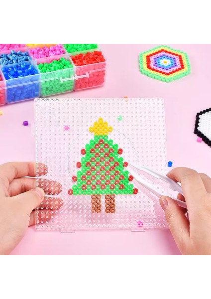 Kalp Tarzı 5mm Hama Boncuk Oyuncak Kendin Yap Pupukou Boncuk Aracı Eğitici Tangram Puzzle Pegboard Şablon Çocuklar Için Oyuncaklar (Yurt Dışından)