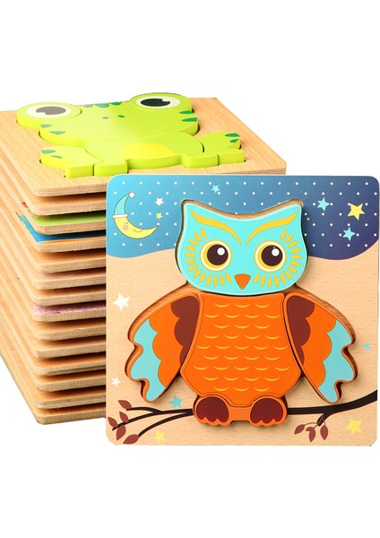 No.5 Tarzı Çocuklar Için 3D Ahşap Bulmacalar Eğitici Karikatür Hayvanlar Erken Öğrenme Zeka Oyunu Oyuncakları (Yurt Dışından) fırsatları