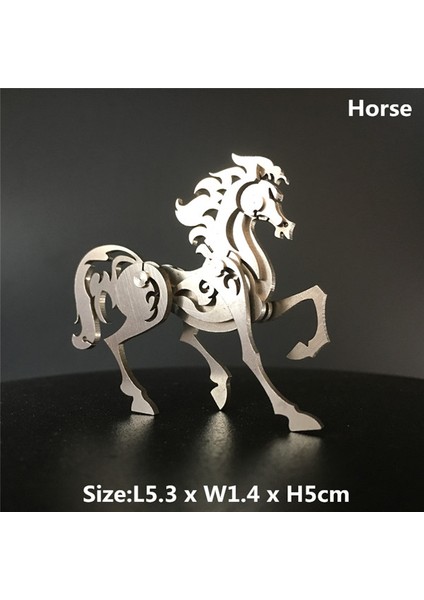 At Tarzı Yetişkin ve Çocuklar Için 3D Metal Model Çin Zodyak Dinozorları Batı Ateş Ejderhası Dıy Montaj Modeller Oyuncaklar Koleksiyon Masaüstü (Yurt Dışından)