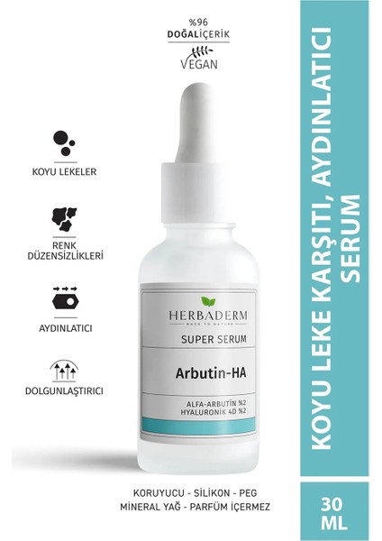 Aydınlık ve Ton Eşitleyici Bakım Serumu Arbutin + 4d Hyaluronik Super Serum