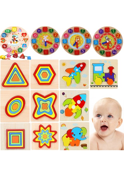 Baykuş Tarzı Montessori Oyuncak Tangram Yapboz Hayvan Eğitici Ahşap Boncuklu Geometri Dijital Saat Bulmaca Oyuncaklar Eşleştirme Çocuk Oyuncakları (Yurt Dışından) modelleri