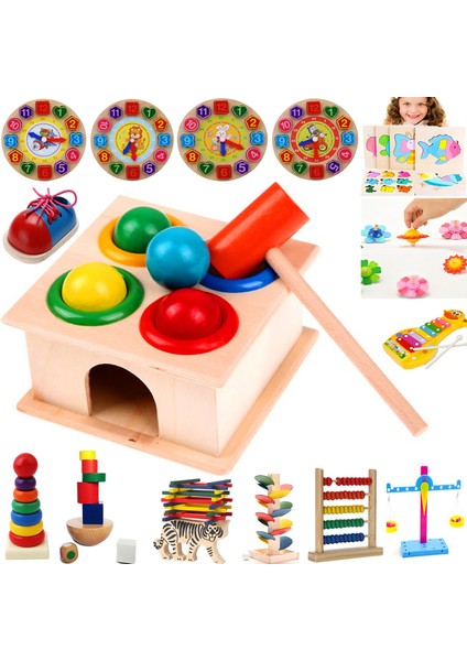 Uğur Böceği 14,7X14,7 cm Stili Ahşap Çekiçleme Topu Çekiç Kutusu Çocuklar Için Eğlenceli Oyuncak Hamster Oyunu Erken Öğrenme Eğitici Oyuncaklar (Yurt Dışından)