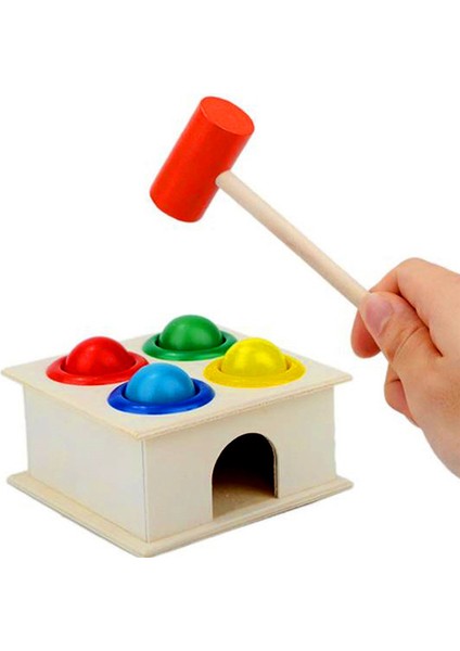 Uğur Böceği 14,7X14,7 cm Stili Ahşap Çekiçleme Topu Çekiç Kutusu Çocuklar Için Eğlenceli Oyuncak Hamster Oyunu Erken Öğrenme Eğitici Oyuncaklar (Yurt Dışından)