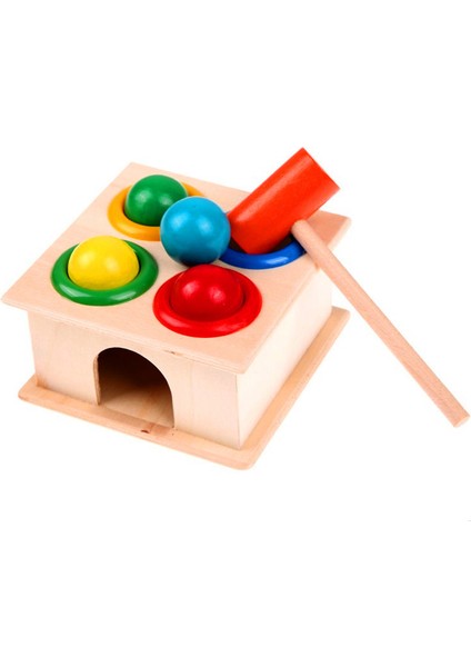 Uğur Böceği 14,7X14,7 cm Stili Ahşap Çekiçleme Topu Çekiç Kutusu Çocuklar Için Eğlenceli Oyuncak Hamster Oyunu Erken Öğrenme Eğitici Oyuncaklar (Yurt Dışından)