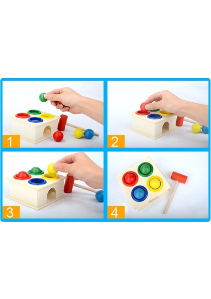 Uğur Böceği 14,7X14,7 cm Stili Ahşap Çekiçleme Topu Çekiç Kutusu Çocuklar Için Eğlenceli Oyuncak Hamster Oyunu Erken Öğrenme Eğitici Oyuncaklar (Yurt Dışından)