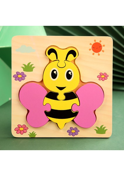 No.26 Tarzı Çocuklar Için 3D Ahşap Bulmacalar Eğitici Karikatür Hayvanlar Erken Öğrenme Zeka Oyunu Oyuncakları (Yurt Dışından)