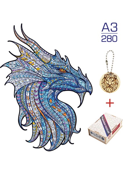 Uzun-02-A3 Stili Hayvan Ahşap Puzzle Gizemli Baykuş Kurt Aslan Bulmaca Eğitici Çocuk Oyuncağı Ahşap Bulmacalar Ev Dekorasyonu (Yurt Dışından)