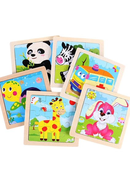 Lanche Stili Çocuklar Için Ahşap Puzzle Oyuncak Araç Hayvan Jigsaw Karikatür Hayvan Trafik Tangram Oyuncak Eğitici Oyuncaklar Hediye (Yurt Dışından)