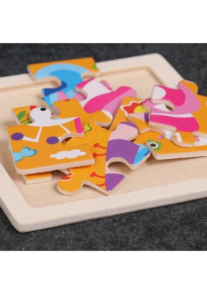 Lanche Stili Çocuklar Için Ahşap Puzzle Oyuncak Araç Hayvan Jigsaw Karikatür Hayvan Trafik Tangram Oyuncak Eğitici Oyuncaklar Hediye (Yurt Dışından)