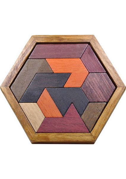 No.1 Tarzı Altıgen Ahşap Geometrik Şekil Puzzle Satranç Oyunu Tahtası Montessori Oyuncaklar Eğitici Zeka Oyunları (Yurt Dışından)