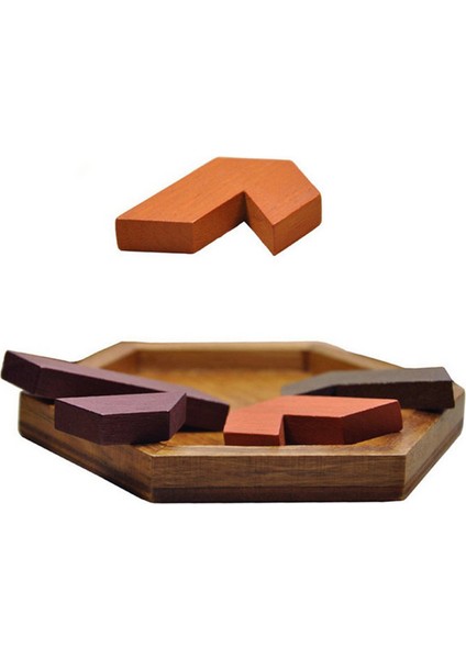No.1 Tarzı Altıgen Ahşap Geometrik Şekil Puzzle Satranç Oyunu Tahtası Montessori Oyuncaklar Eğitici Zeka Oyunları (Yurt Dışından)