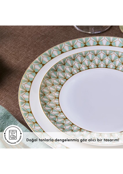 Forever Bone Emerald 53 Parça 12 Kişilik Yemek Takımı