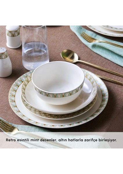 Forever Bone Emerald 53 Parça 12 Kişilik Yemek Takımı