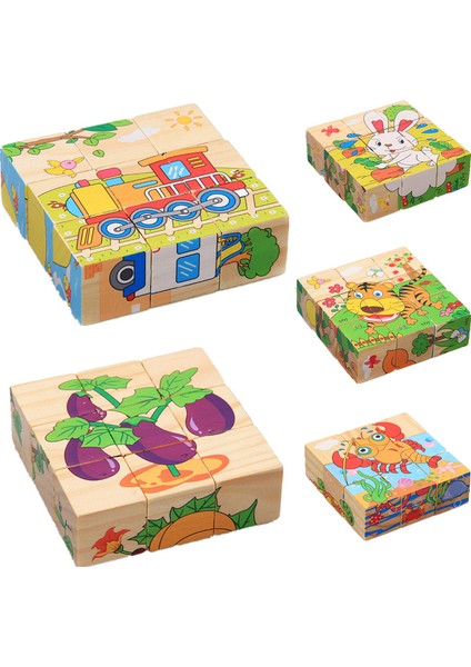 Tepsi Stili Ahşap Hayvan Bulmaca Çocuk Oyuncakları Zeka Jigsaw Erken Eğitim Öğrenme Oyuncağı Tangram Çocuklar Oyunu 3D Bulmaca (Yurt Dışından)