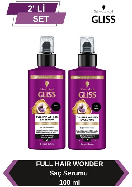 Full Hair Wonder Dökülme Karşıtı Sıvı Saç Bakım Serumu 100 ml x 2 Adet
