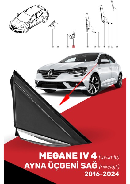 Megane Iv 4 Ayna Üçgen Sağ Nikelajlı, 638740438R