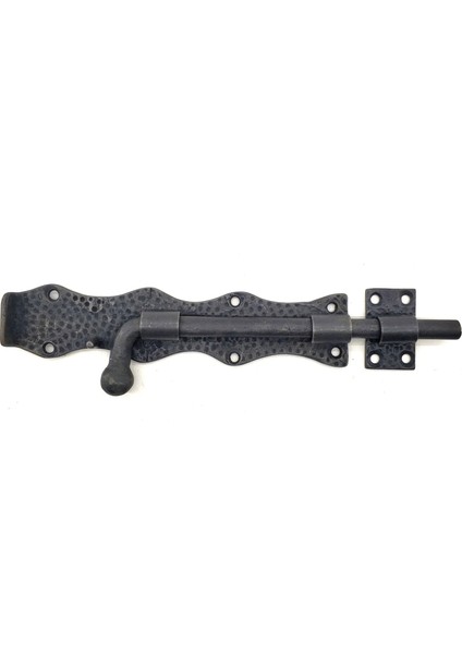 Antika Tarz Dekoratif Pirinç Dövme Kapı Sürgüsü - 20CM, Oksit - Lisinya