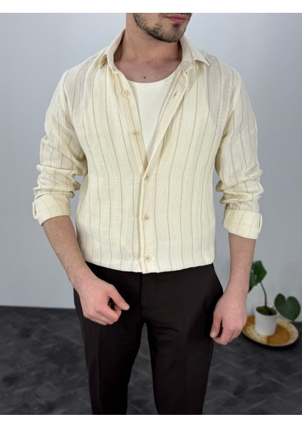 Yüksek Kalite Yumuşak Doku Slim Fit Gömlek