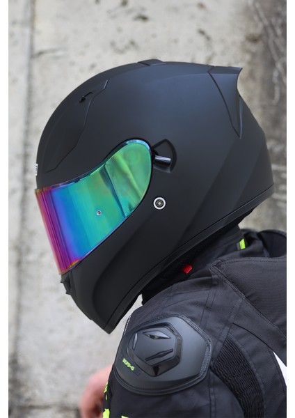 Strada Mat Siyah Kask ( Güneş Vizörlü )