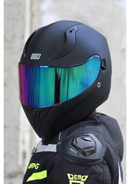 Strada Mat Siyah Kask ( Güneş Vizörlü )