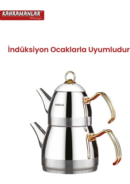 Roma Mini Boy Gold Çaydanlık Takımı
