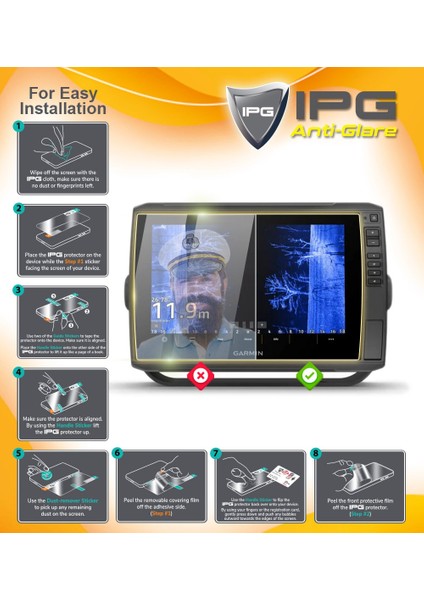 Raymarine Element 9 Hv Chırp Sonar Gps - Ipg Anti-Glare Yansıma Önleyici Mat Ekran Koruyucu