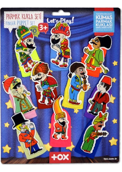Karagöz , Hacivat 10 Parça Parmak Kukla Set T224