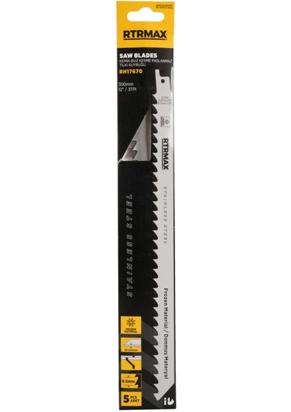 RH17670 Kemik - Buz Kesme Paslanmaz Tilki Kuyruğu - 1211K Model 300 mm - 5 Adet