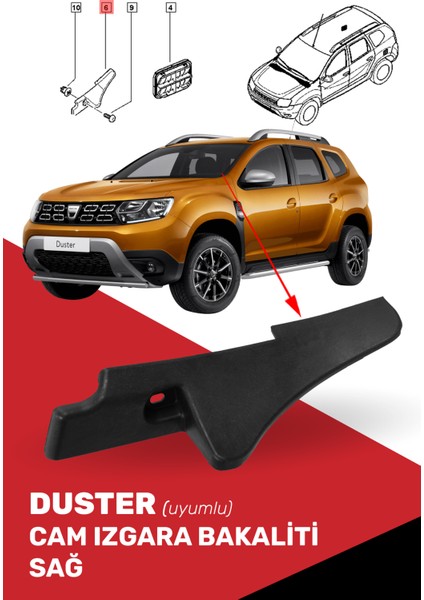 Duster Cam Izgara Bakaliti Sağ - 668220005R modelleri