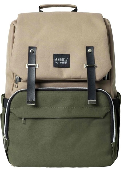 Ilk Garni Anne Bebek Çantası Bej Yeşil