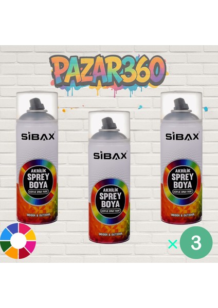 Akrilik Sprey Boya 400ML 3 Adet Istediğiniz Renkleri Soru Olarak Yazınız