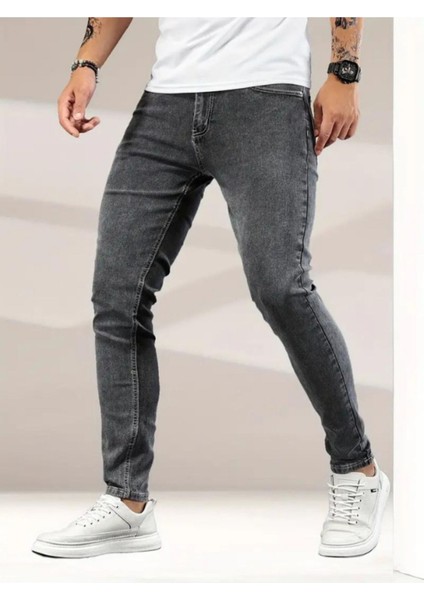 Erkek Slim Fit Denim Kot Pantolon Jean