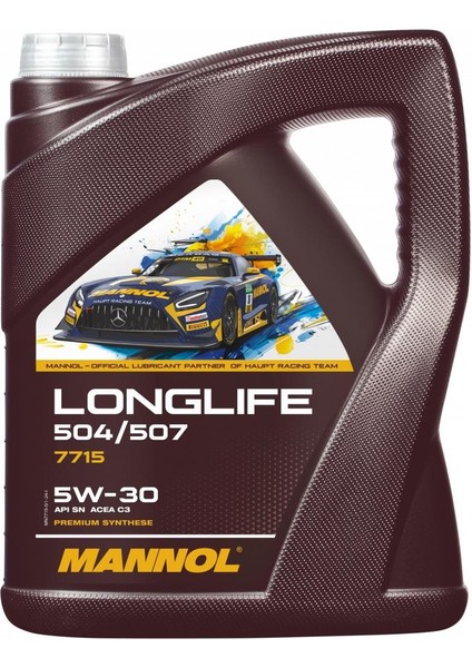 Mn7715-5 Mannol O.E.M Longlıfe 504/507 5W-30 5 L Motor Yağı (2024) Apı Sn Acea C3 Sae