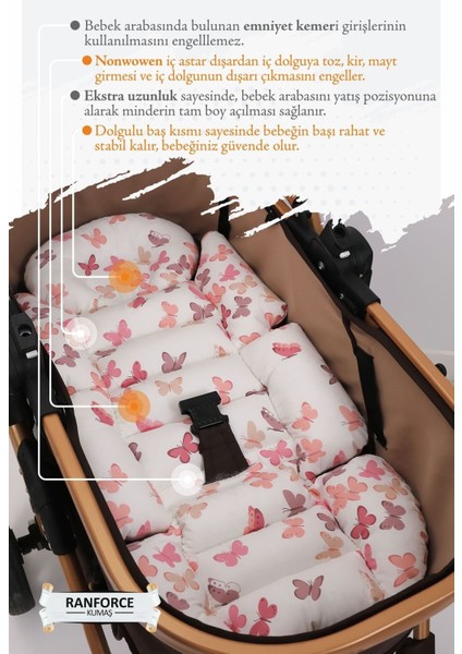Ortopedik Bel Destekli Bebek Arabası Minderi, Pamuk Kumaş - Orijinal Ürün modelleri