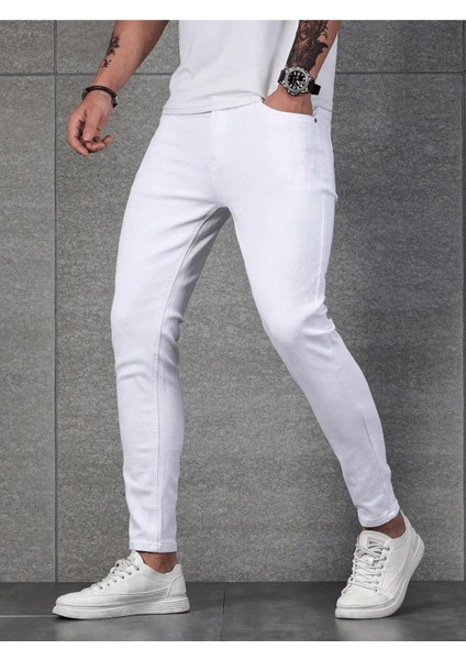 Erkek Slim Fit Denim Kot Pantolon Jean