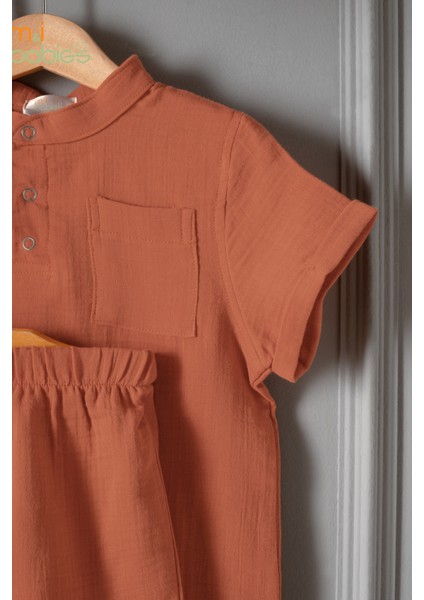 %100 Pamuk Müslin, Bebek Takımı , 2 Parça (Tişört + Şort) modelleri