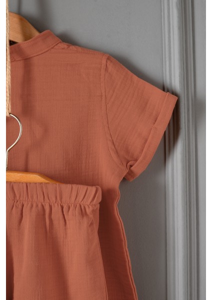 %100 Pamuk Müslin, Bebek Takımı , 2 Parça (Tişört + Şort) fırsatları