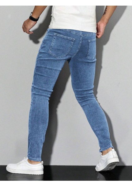 Erkek Slim Fit Denim Kot Pantolon Jean