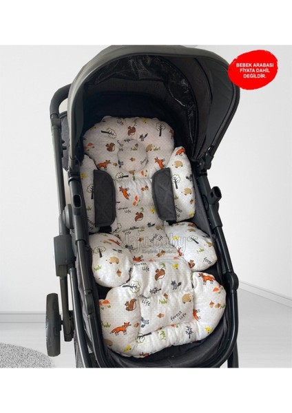 Müslin Tilki Kumaş Bebek Arabası Minderi